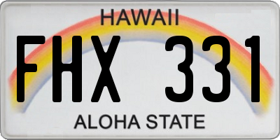 HI license plate FHX331