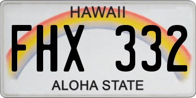 HI license plate FHX332