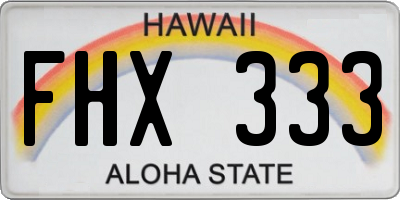 HI license plate FHX333