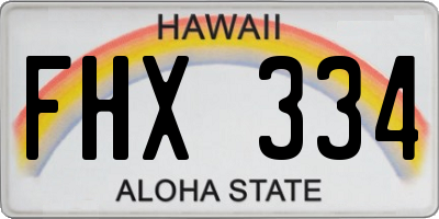 HI license plate FHX334