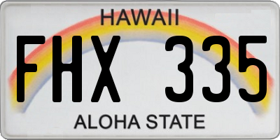 HI license plate FHX335