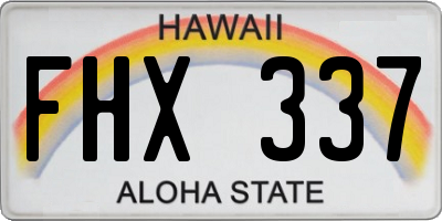 HI license plate FHX337