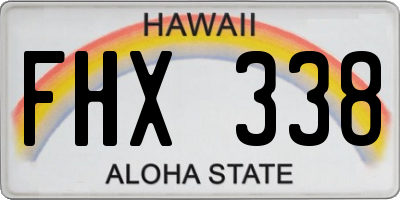 HI license plate FHX338