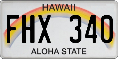 HI license plate FHX340