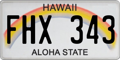 HI license plate FHX343