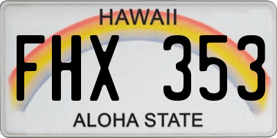 HI license plate FHX353