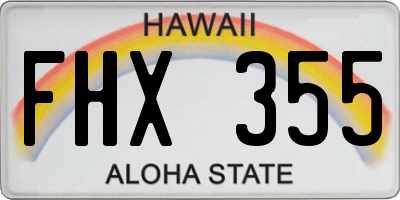HI license plate FHX355