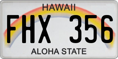 HI license plate FHX356