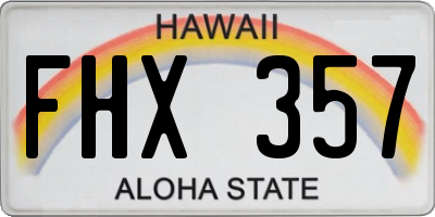 HI license plate FHX357