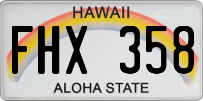 HI license plate FHX358
