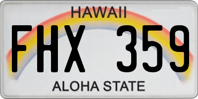 HI license plate FHX359
