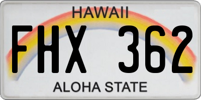 HI license plate FHX362