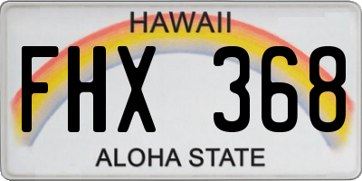 HI license plate FHX368