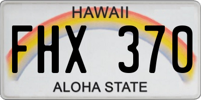 HI license plate FHX370
