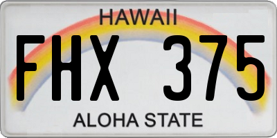 HI license plate FHX375