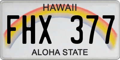 HI license plate FHX377