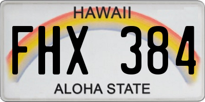 HI license plate FHX384