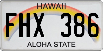 HI license plate FHX386