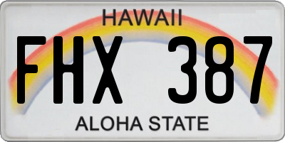 HI license plate FHX387