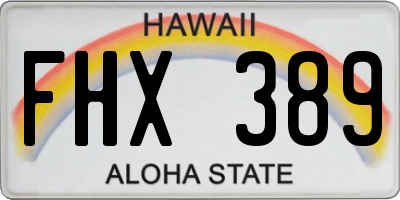 HI license plate FHX389