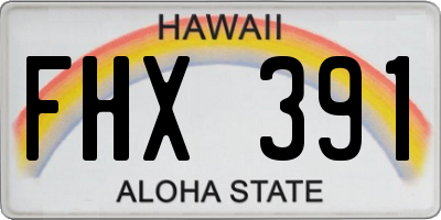HI license plate FHX391
