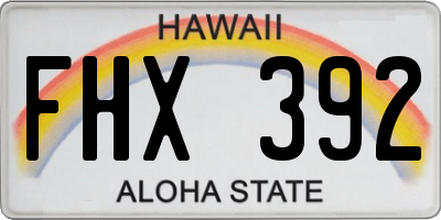 HI license plate FHX392