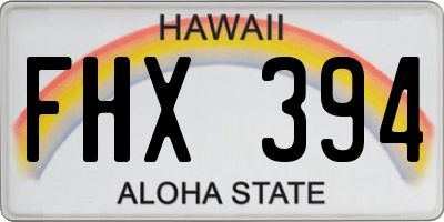 HI license plate FHX394