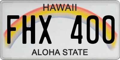 HI license plate FHX400