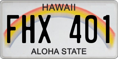 HI license plate FHX401