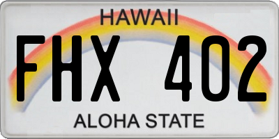 HI license plate FHX402