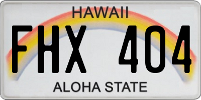 HI license plate FHX404