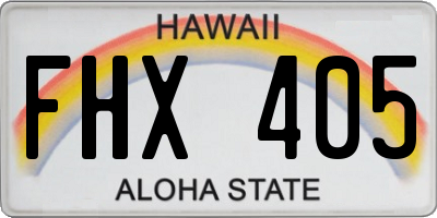 HI license plate FHX405