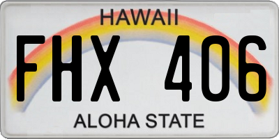 HI license plate FHX406