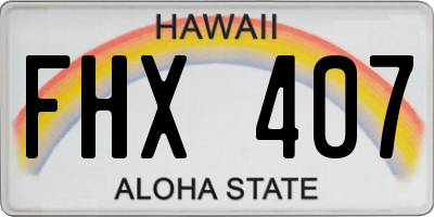 HI license plate FHX407