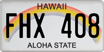 HI license plate FHX408