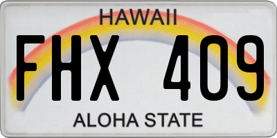 HI license plate FHX409