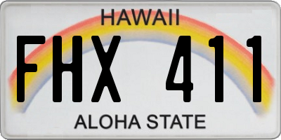 HI license plate FHX411