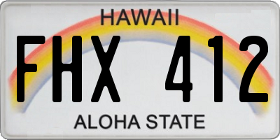 HI license plate FHX412