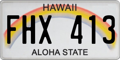 HI license plate FHX413