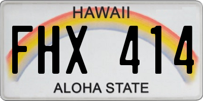HI license plate FHX414