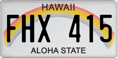 HI license plate FHX415