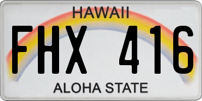 HI license plate FHX416