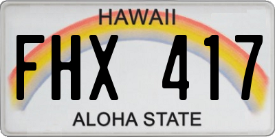 HI license plate FHX417