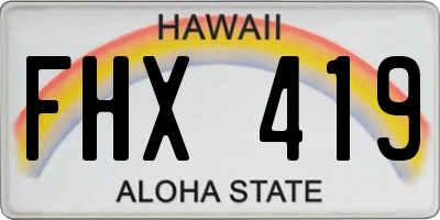 HI license plate FHX419