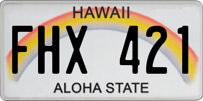 HI license plate FHX421