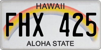 HI license plate FHX425