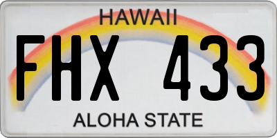 HI license plate FHX433