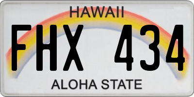 HI license plate FHX434