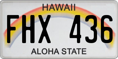 HI license plate FHX436