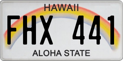 HI license plate FHX441